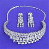 American Diamond Classic Necklace Set With Rhodium Plating
