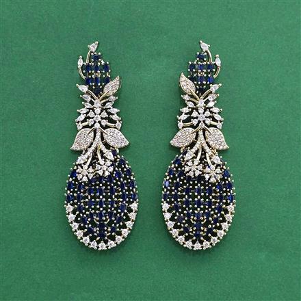 American Diamond Classic Earring With Mehndi Plating