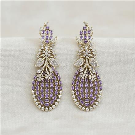 American Diamond Classic Earring With Mehndi Plating