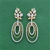 American Diamond Classic Earring With 2 Tone Rhodium Mehndi Plating
