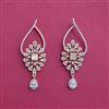 American Diamond Classic Earring With 2 Tone Rhodium Mehndi Plating