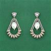 American Diamond Classic Earring With 2 Tone Rhodium Mehndi Plating