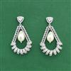 American Diamond Classic Earring With 2 Tone Rhodium Mehndi Plating