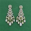 American Diamond Classic Earring With 2 Tone Rhodium Mehndi Plating