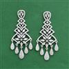 American Diamond Classic Earring With 2 Tone Rhodium Mehndi Plating