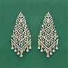 American Diamond Classic Earring With 2 Tone Rhodium Mehndi Plating