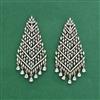 American Diamond Classic Earring With 2 Tone Rhodium Mehndi Plating