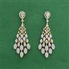 American Diamond Classic Earring With 2 Tone Rhodium Mehndi Plating