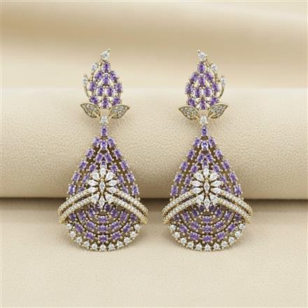 American Diamond Classic Earring With Mehndi Plating