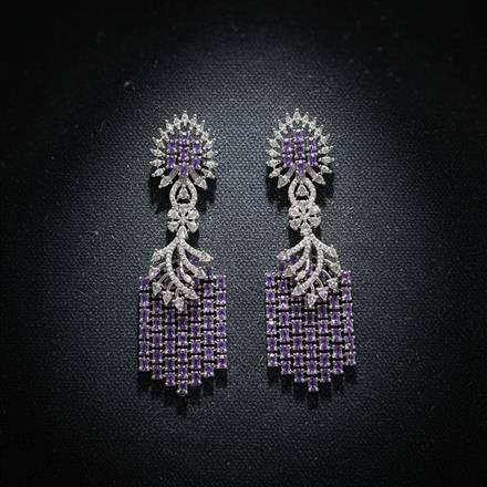 American Diamond Classic Earring With Rhodium Plating