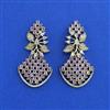 American Diamond Classic Earring With Mehndi Plating