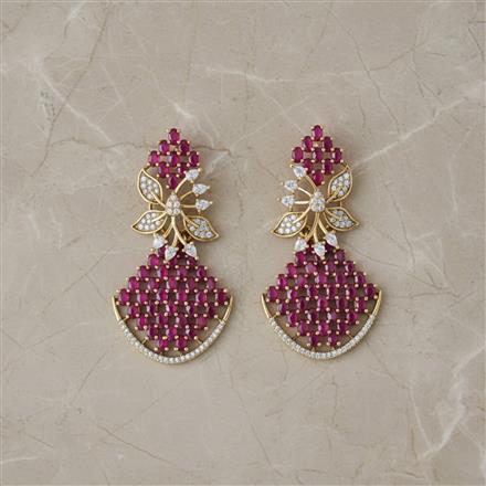 American Diamond Classic Earring With Mehndi Plating