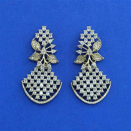 American Diamond Classic Earring With Mehndi Plating
