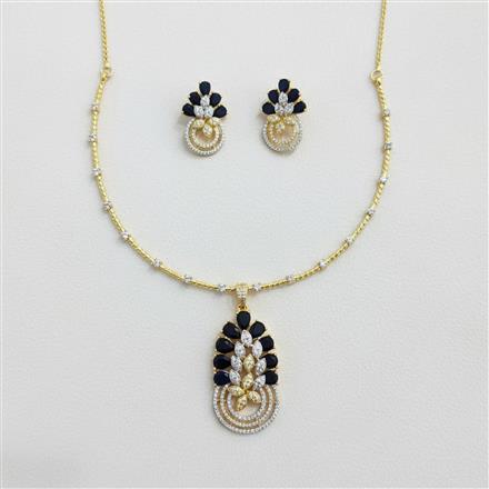 American Diamond Classic Pendant Set With 2 Tone Plating