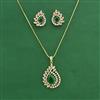 American Diamond Classic Pendant Set With 2 Tone Plating