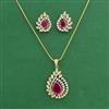 American Diamond Classic Pendant Set With 2 Tone Plating