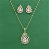 American Diamond Classic Pendant Set With 2 Tone Plating