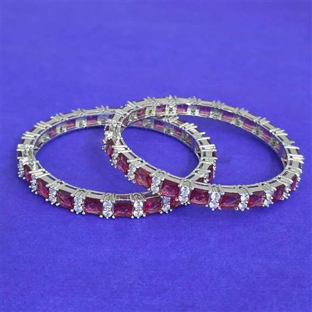 American Diamond Openable Bangles With Rhodium Plating