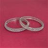 American Diamond Classic Bangles With 2 Tone Rhodium Mehndi Plating