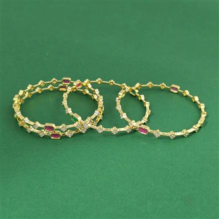Cz Classic Bangles With Gold Plating