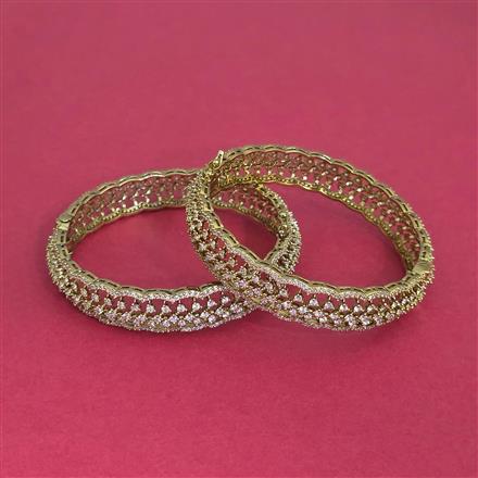 American Diamond Classic Bangles With Mehndi Plating