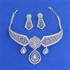 American Diamond Choker Necklace Set With Rhodium Plating