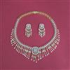 American Diamond Classic Necklace Set With 2 Tone Rhodium Mehndi Plating