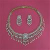American Diamond Classic Necklace Set With 2 Tone Rhodium Mehndi Plating