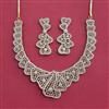 American Diamond Classic Necklace Set With 2 Tone Rhodium Plating