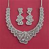 American Diamond Classic Necklace Set With 2 Tone Rhodium Plating