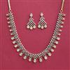 American Diamond Classic Necklace Set With 2 Tone Rhodium Plating