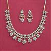 American Diamond Classic Necklace Set With 2 Tone Rhodium Plating