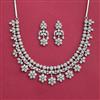 American Diamond Classic Necklace Set With 2 Tone Rhodium Plating