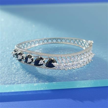 American Diamond Openable Kada With Rhodium Plating