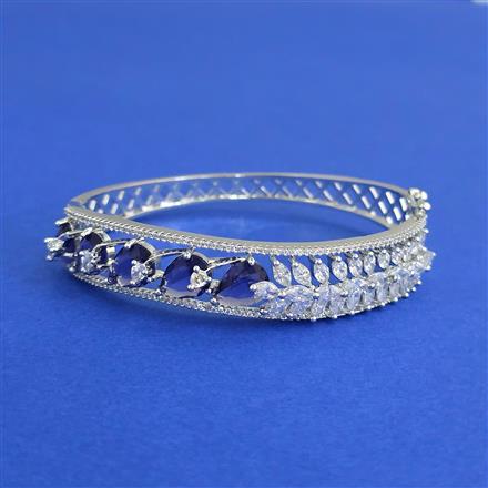 American Diamond Openable Kada With Rhodium Plating