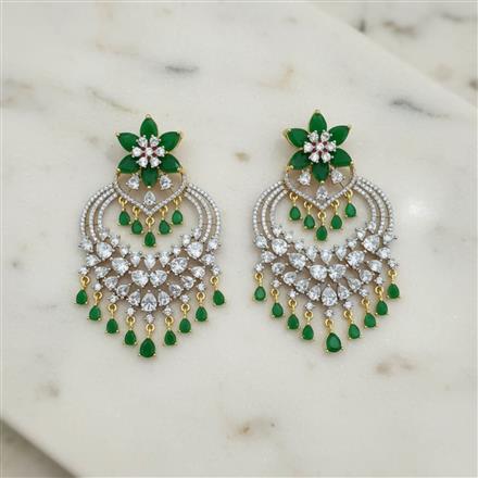 American Diamond Classic Earring With 2 Tone Plating