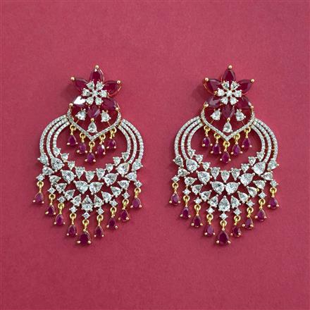 American Diamond Classic Earring With 2 Tone Plating