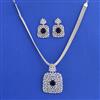 American Diamond Classic Pendant Set With Rhodium Plating