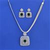 American Diamond Classic Pendant Set With Rhodium Plating