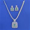 American Diamond Classic Pendant Set With Rhodium Plating