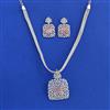 American Diamond Classic Pendant Set With Rhodium Plating