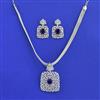 American Diamond Classic Pendant Set With Rhodium Plating