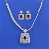 American Diamond Classic Pendant Set With Rhodium Plating