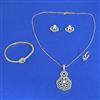 Cz Combo Pendant Set With 2 Tone Plating