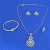 Cz Combo Pendant Set With 2 Tone Plating