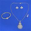 Cz Combo Pendant Set With 2 Tone Plating