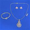 Cz Combo Pendant Set With 2 Tone Plating