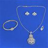 Cz Combo Pendant Set With 2 Tone Plating