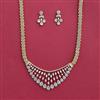 American Diamond Classic Pendant Set With 2 Tone Plating