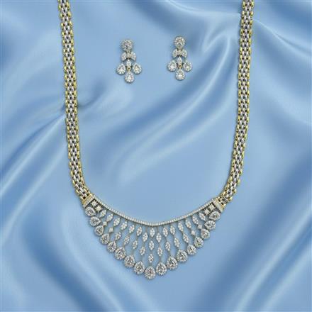American Diamond Classic Pendant Set With 2 Tone Plating